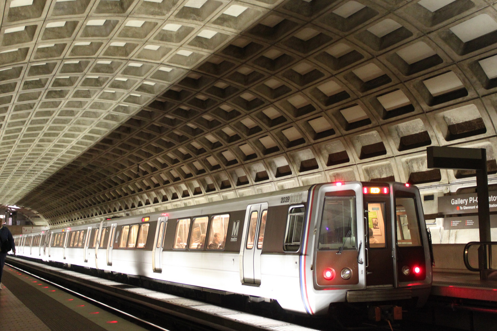 Washington DC metrorail train